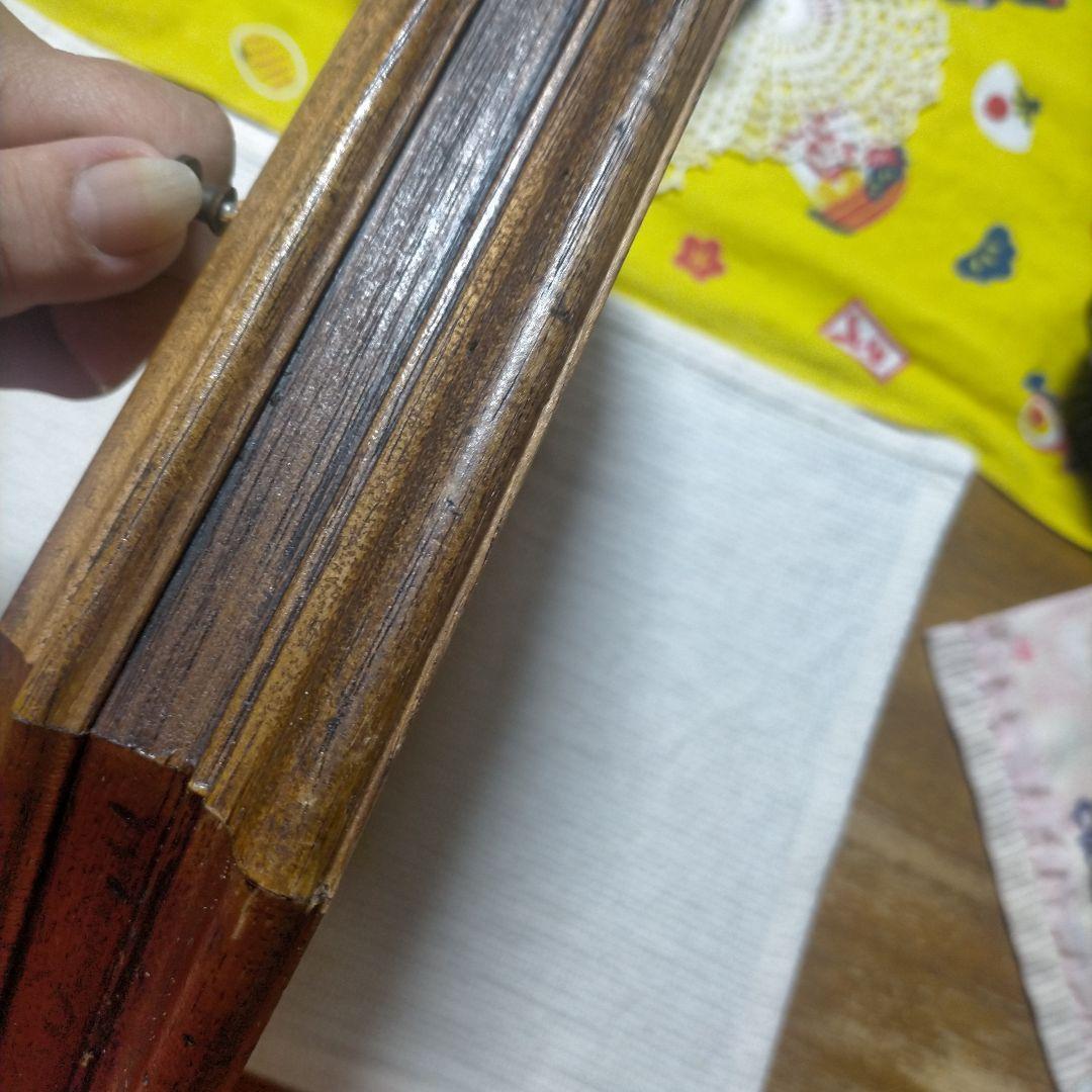 ♥イタリア製キーボックス　アンティーク　壁掛け　木製アート　欄の花　ガラスの扉