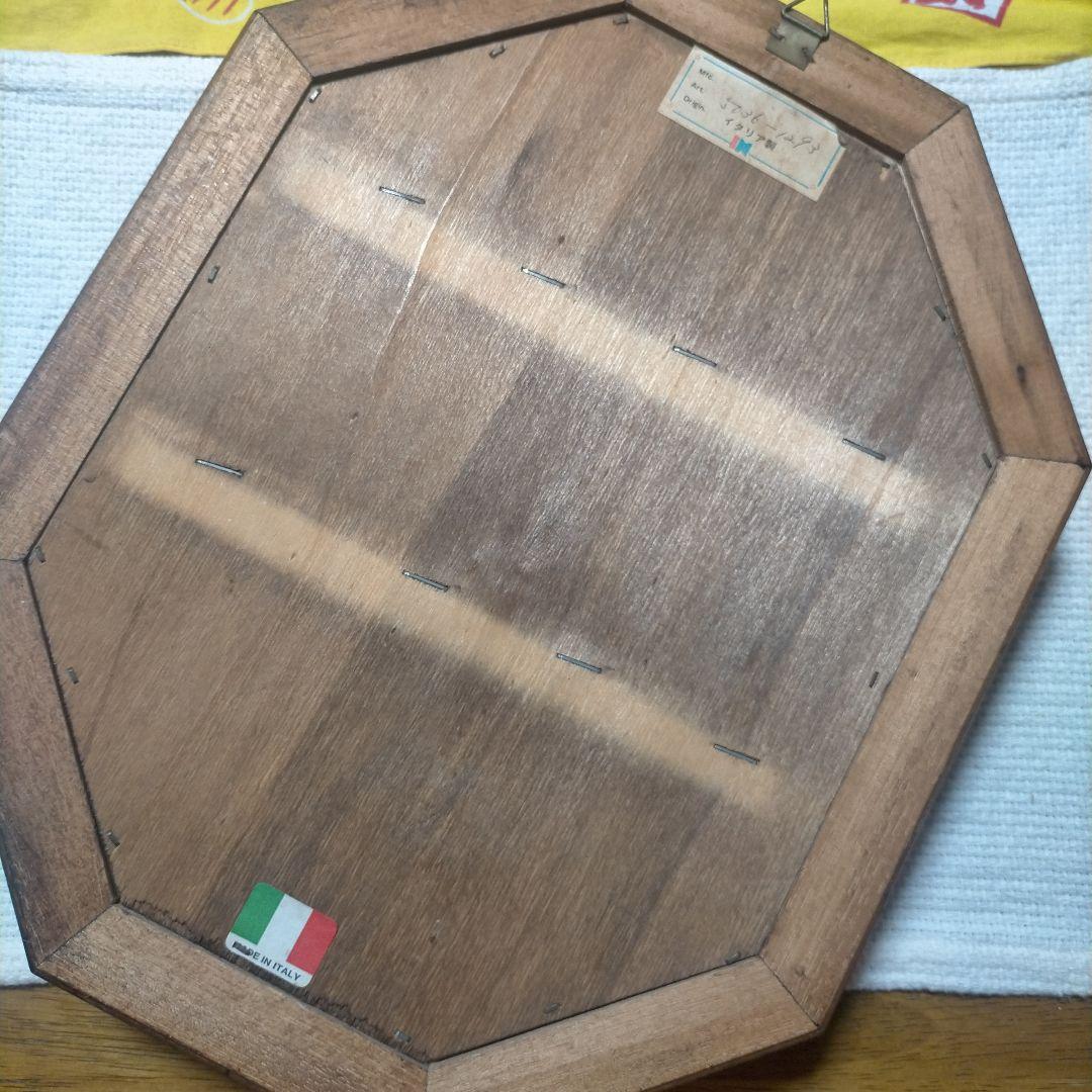 ♥イタリア製キーボックス　アンティーク　壁掛け　木製アート　欄の花　ガラスの扉