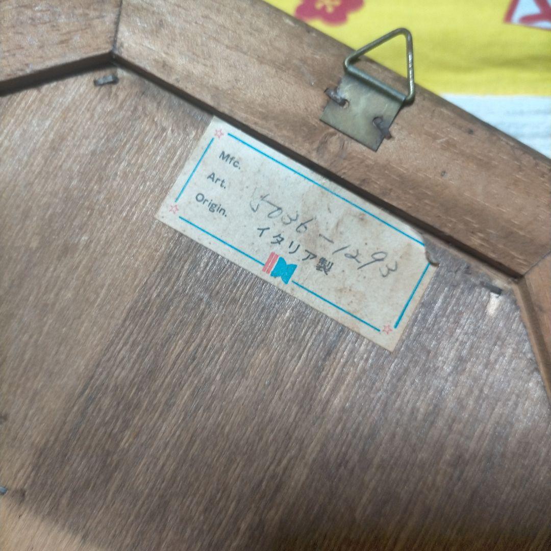 ♥イタリア製キーボックス　アンティーク　壁掛け　木製アート　欄の花　ガラスの扉