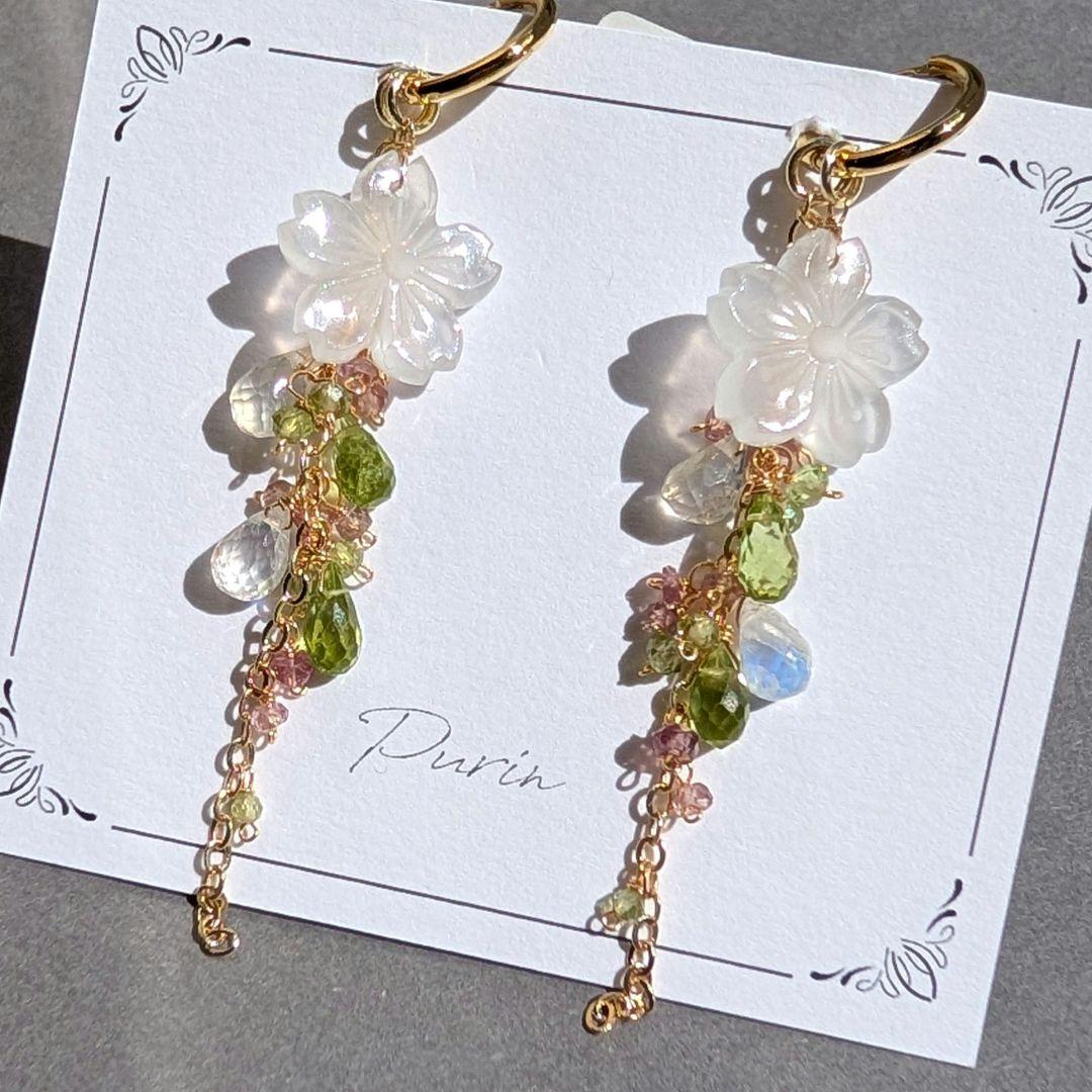 桜カービング ピアス