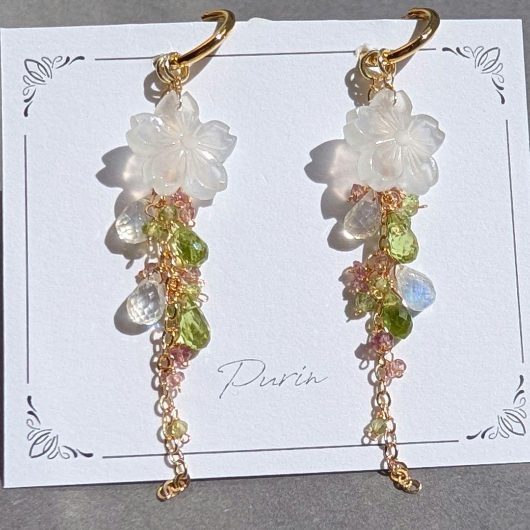 桜カービング ピアス