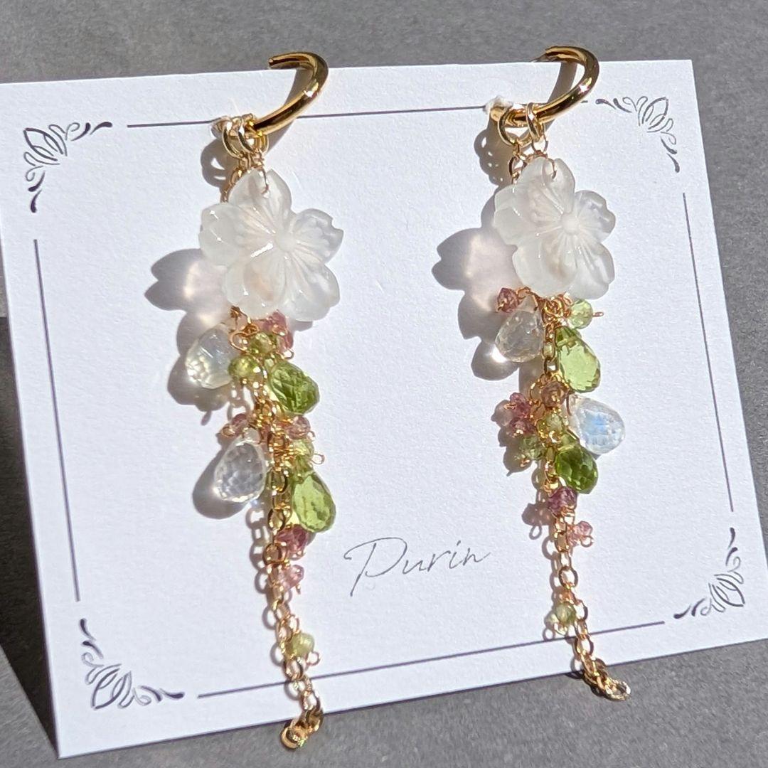 桜カービング ピアス