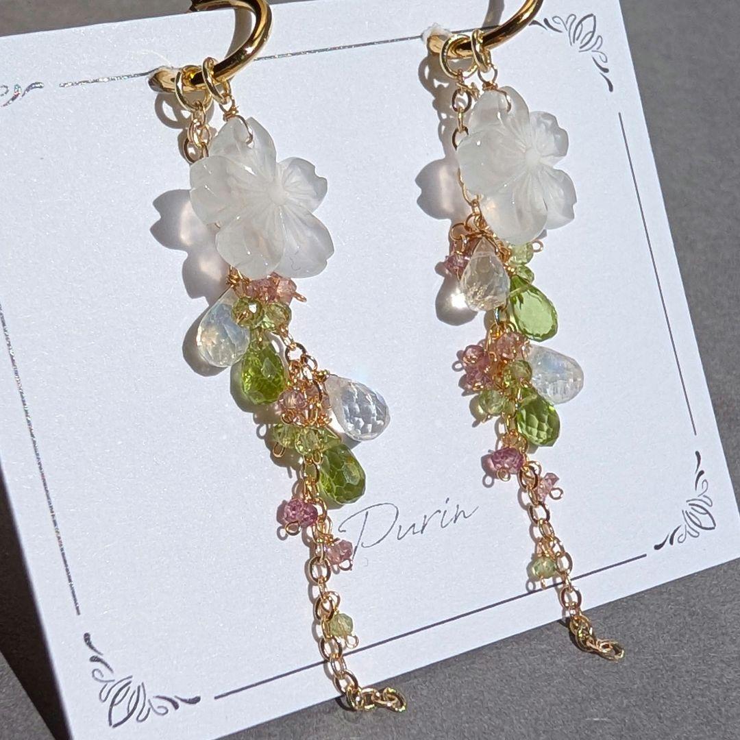 桜カービング ピアス