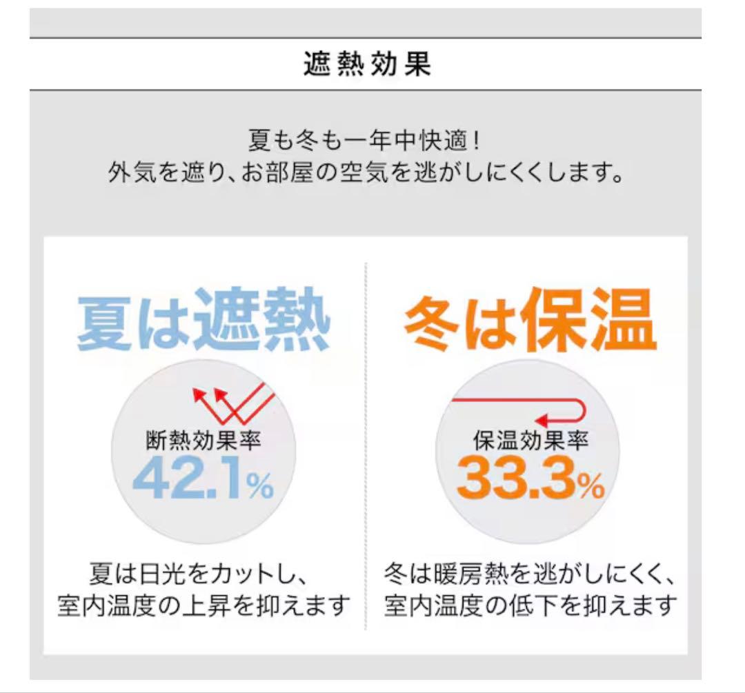 クリーム色 ドレープカーテン　幅200×丈190cm×2枚