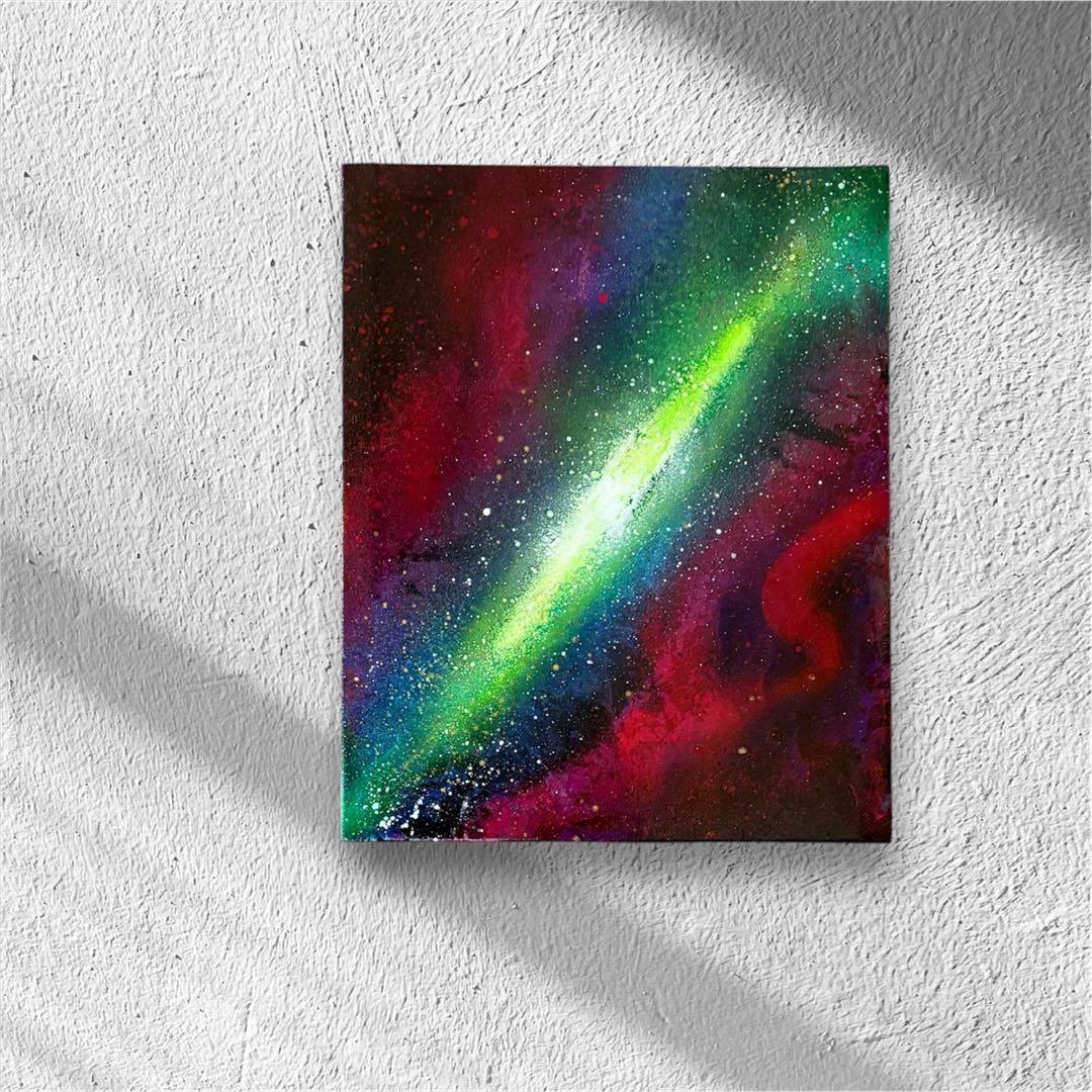 【488】スプレーアート　抽象画　宇宙　ギャラクシー　ギフト　インテリア　絵画