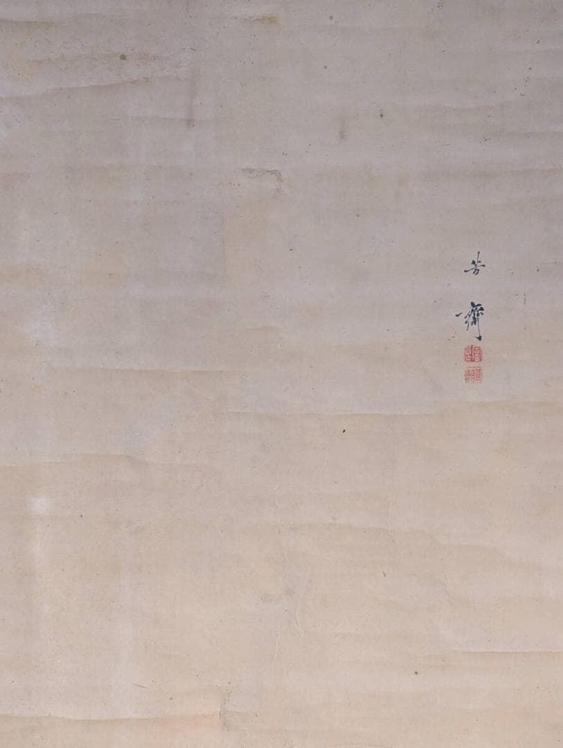 【真作】掛軸　大黒天図　墨画　俵乗り福神図　古画　福神　大黒天　墨絵　V156