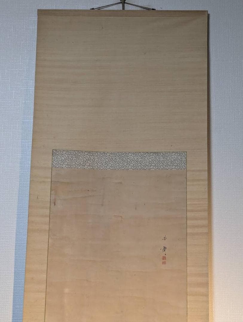 【真作】掛軸　大黒天図　墨画　俵乗り福神図　古画　福神　大黒天　墨絵　V156