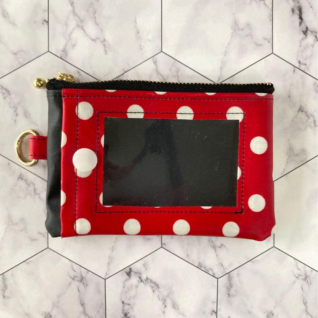 [匿名配送]パスケース付きポーチno.70 ハンドメイド　ラミネート生地