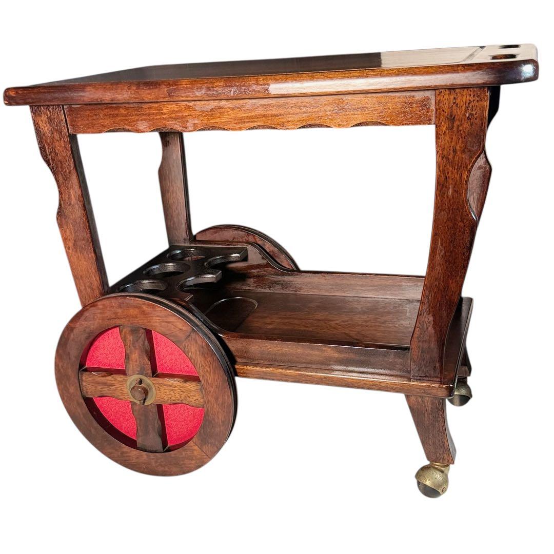 HR693 オールドカリモク　古いkarimoku ワインキャスター　ワゴン