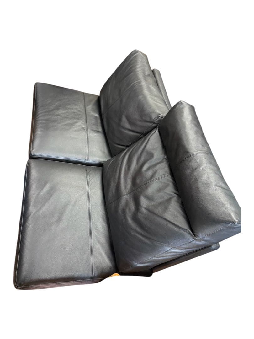 EUCAS ユーカス　ユーカス 黒　レザー　ソファ　2人　3人用