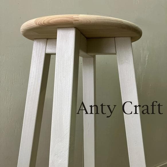 【サイズオーダー可】【引取可能】無垢材 ハンドメイド 木製ハイスツール N/W