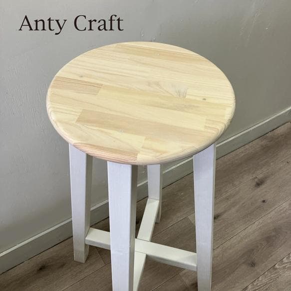 【サイズオーダー可】【引取可能】無垢材 ハンドメイド 木製ハイスツール N/W