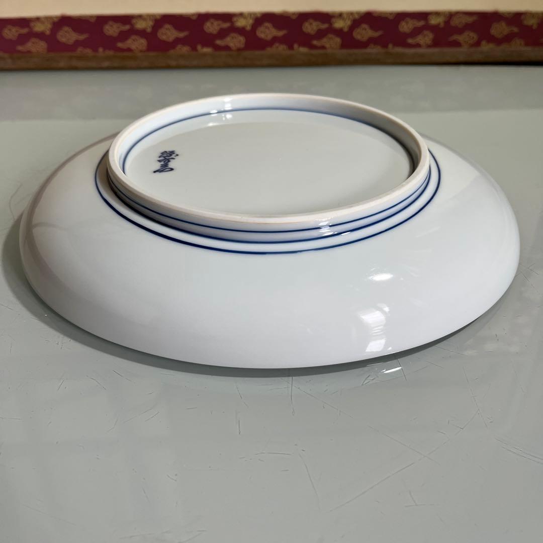 源右衛門　染付梅地紋　オーバルプレート￼ 楕円形　盛皿　盛鉢（G）