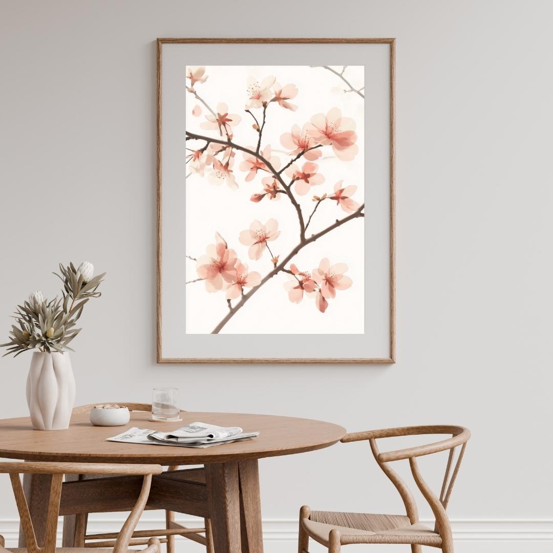 桜アートポスター｜和ボタニカル《Sakura》ミニマルアート A2