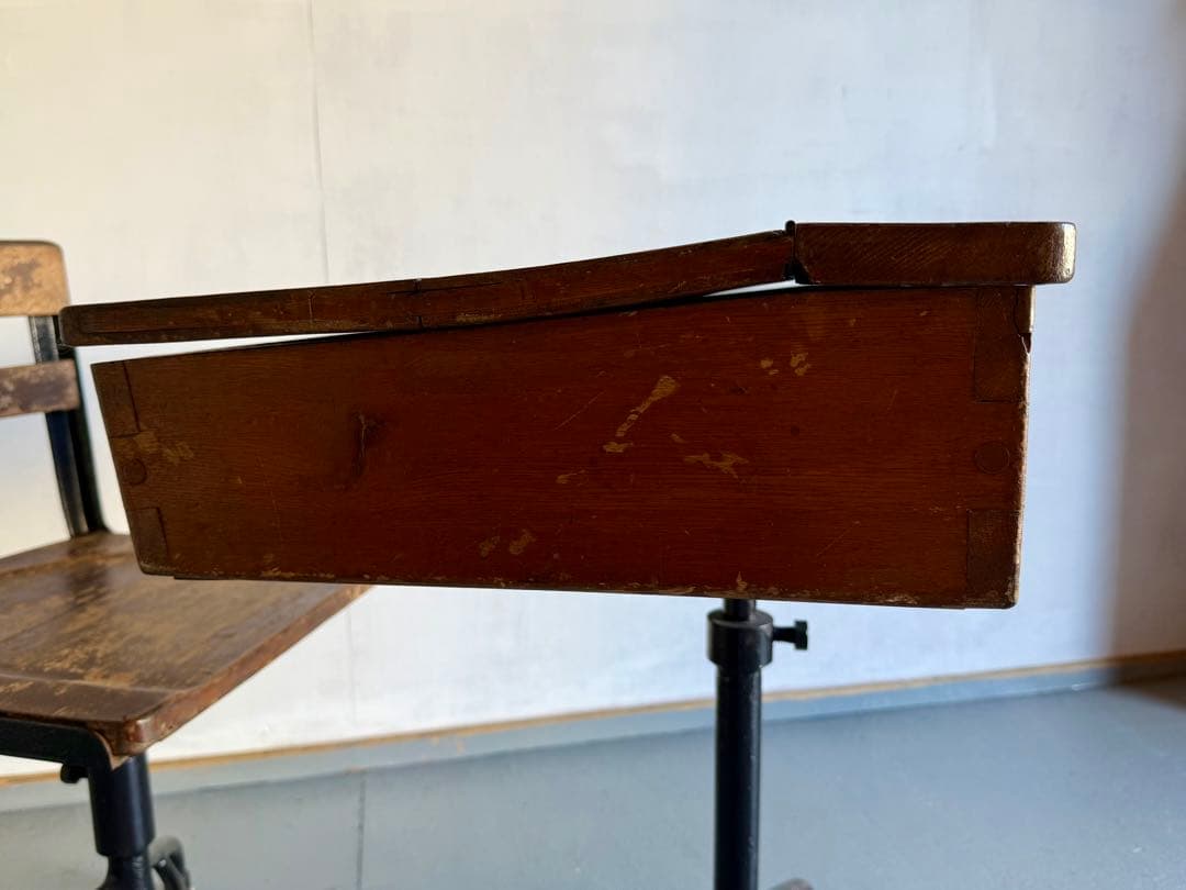 チェア 一体型 スクールデスクチェア アイアンフレーム 学習机 勉強机 学校