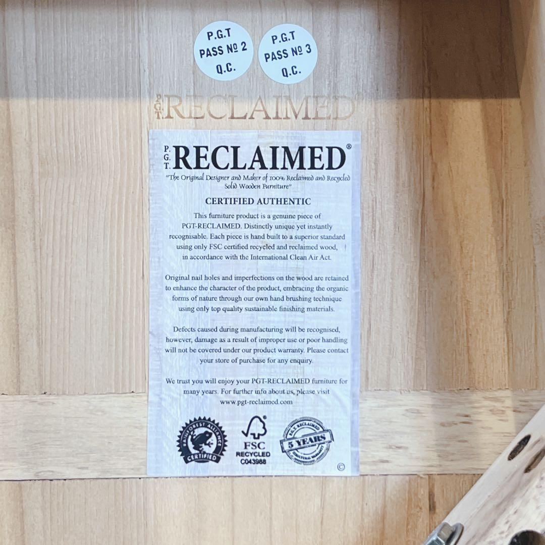 ④P.G.T. RECLAIMED チェア リビングパイン材 無垢材 天然木