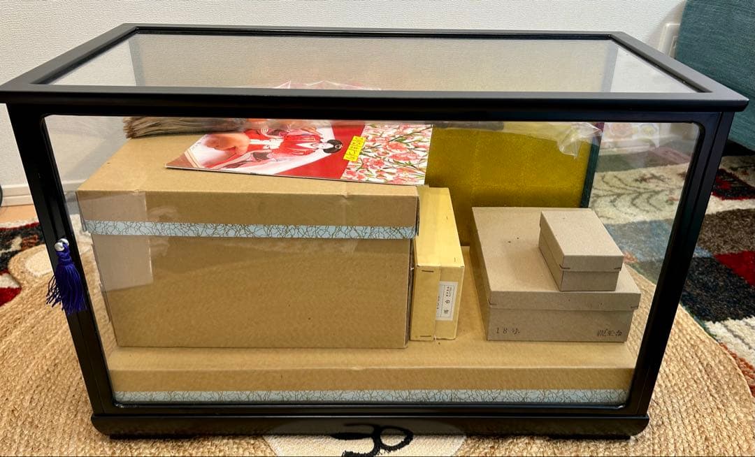 お値下げ♡アンティーク物　雛人形　江戸木目人形　ガラスケース入り♡