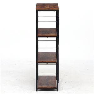 木目風棚板とアイアの組合わせがおしゃれな収納ラック シェルフ