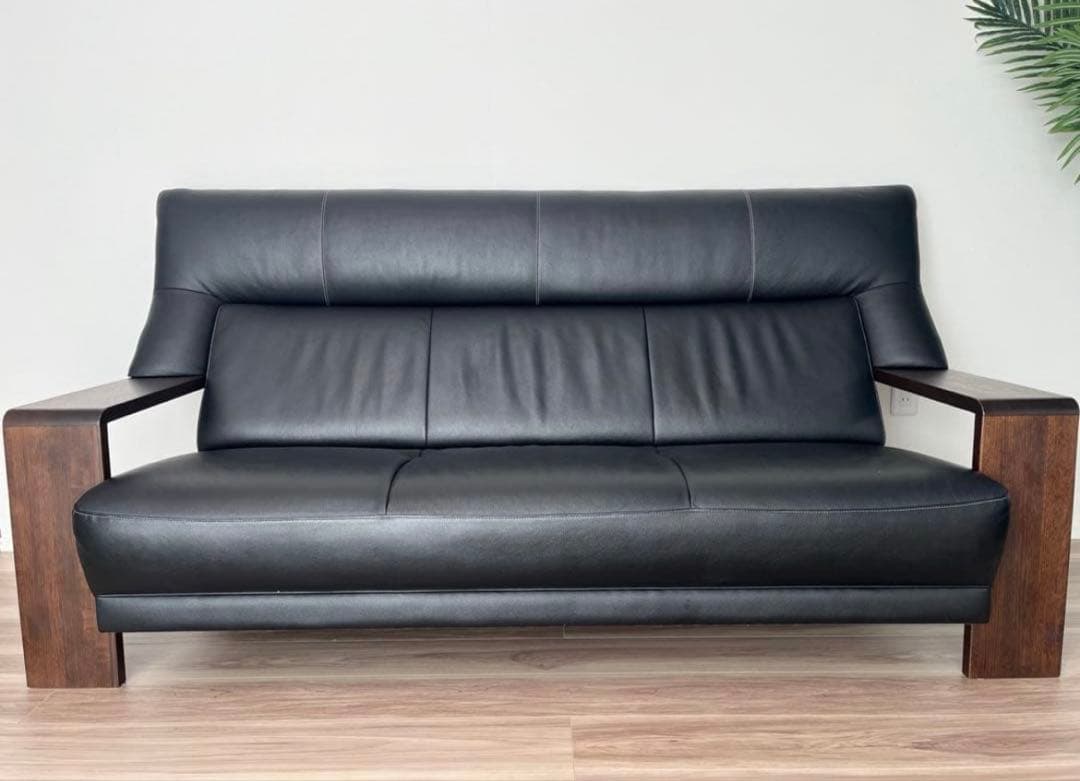 【美品】カリモク 3人掛けソファ　ダンテS　ブラック