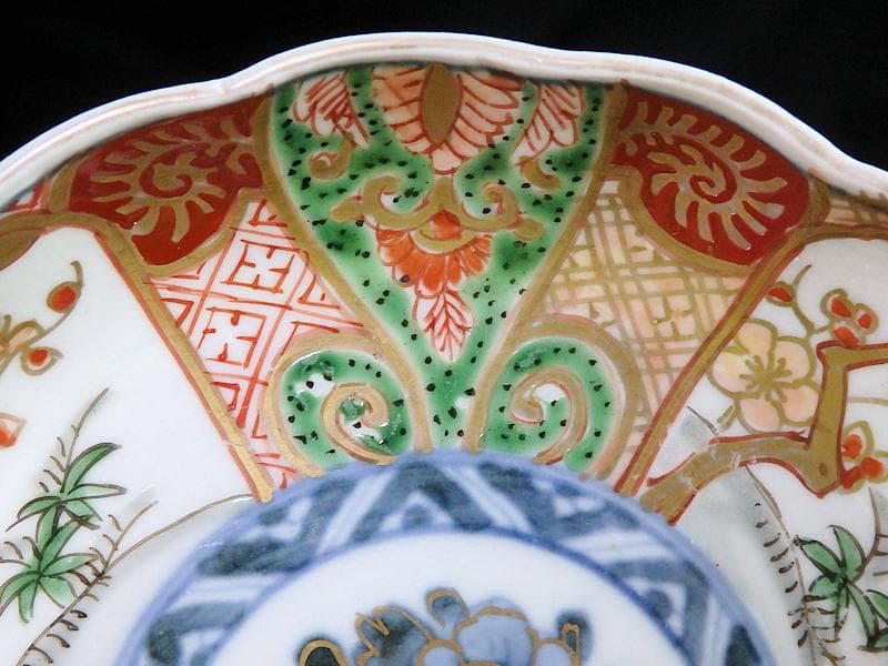 古伊万里　金襴手　牡丹に松竹梅の図　４寸皿　５枚　C782AS-CFj