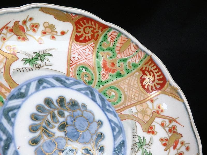 古伊万里　金襴手　牡丹に松竹梅の図　４寸皿　５枚　C782AS-CFj