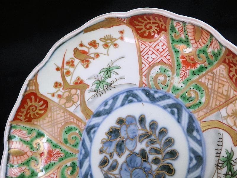 古伊万里　金襴手　牡丹に松竹梅の図　４寸皿　５枚　C782AS-CFj