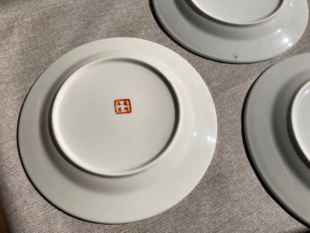 中国　乾隆年製　皿　プレート　5枚　パン皿　ケーキ皿　取皿