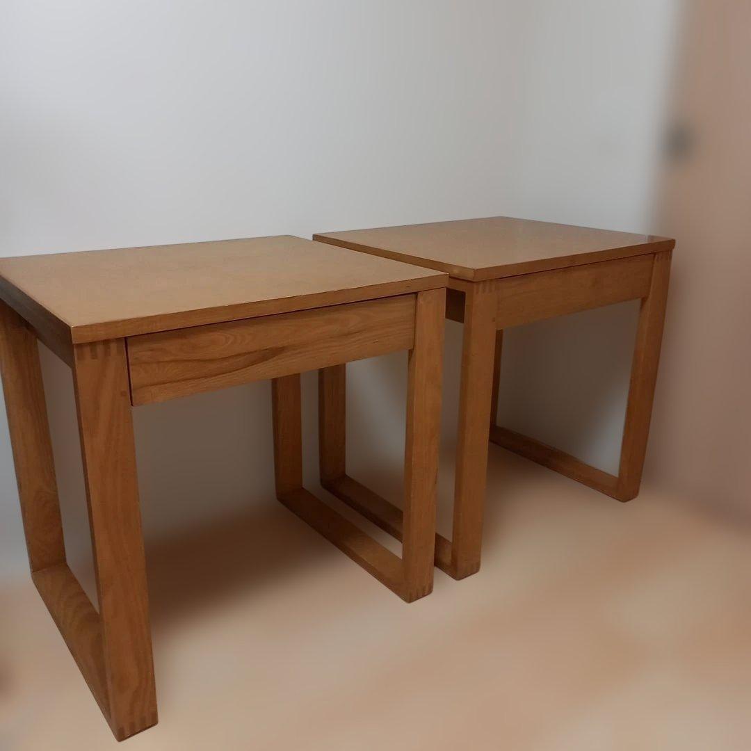 学習机　①　常晴　天然木　北欧　引き出し付き　机　テーブル