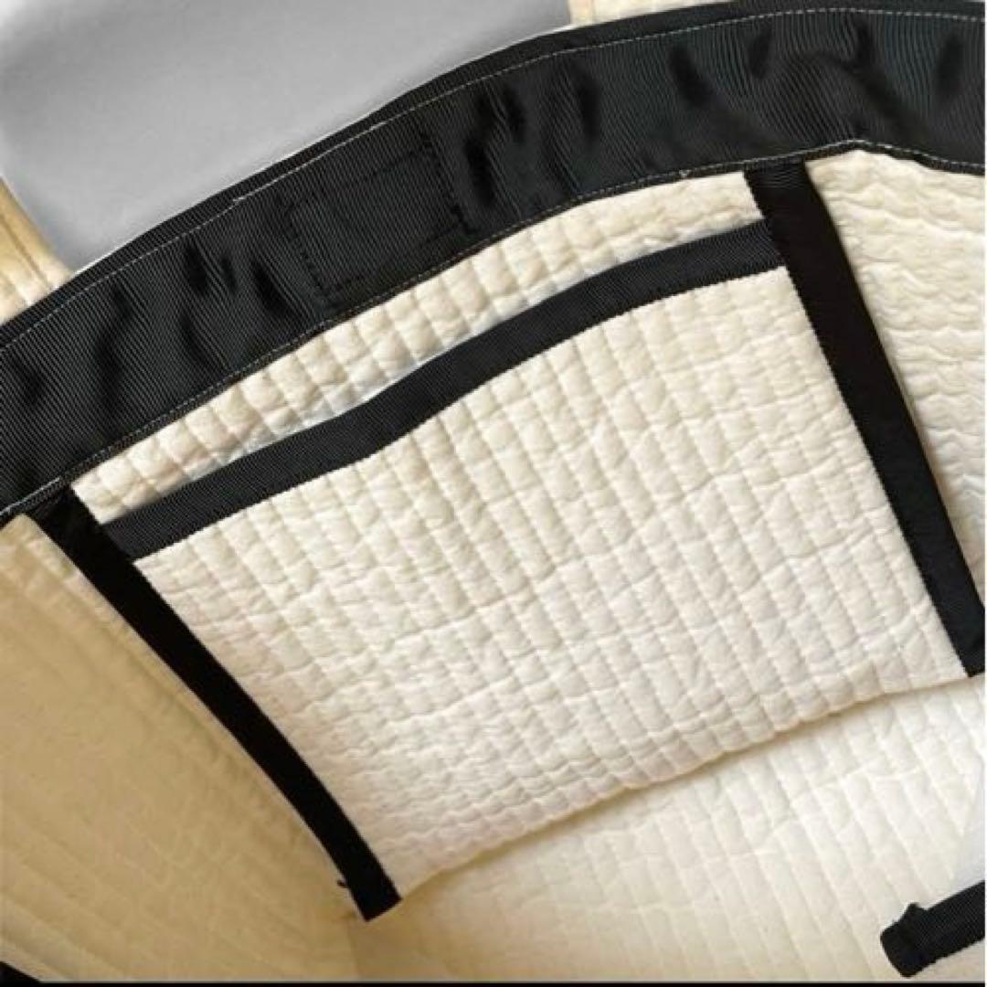 新作♡ヌビバッグ　サコッシュ　マチあり　オフホワイト　リボン　底板マグネット付