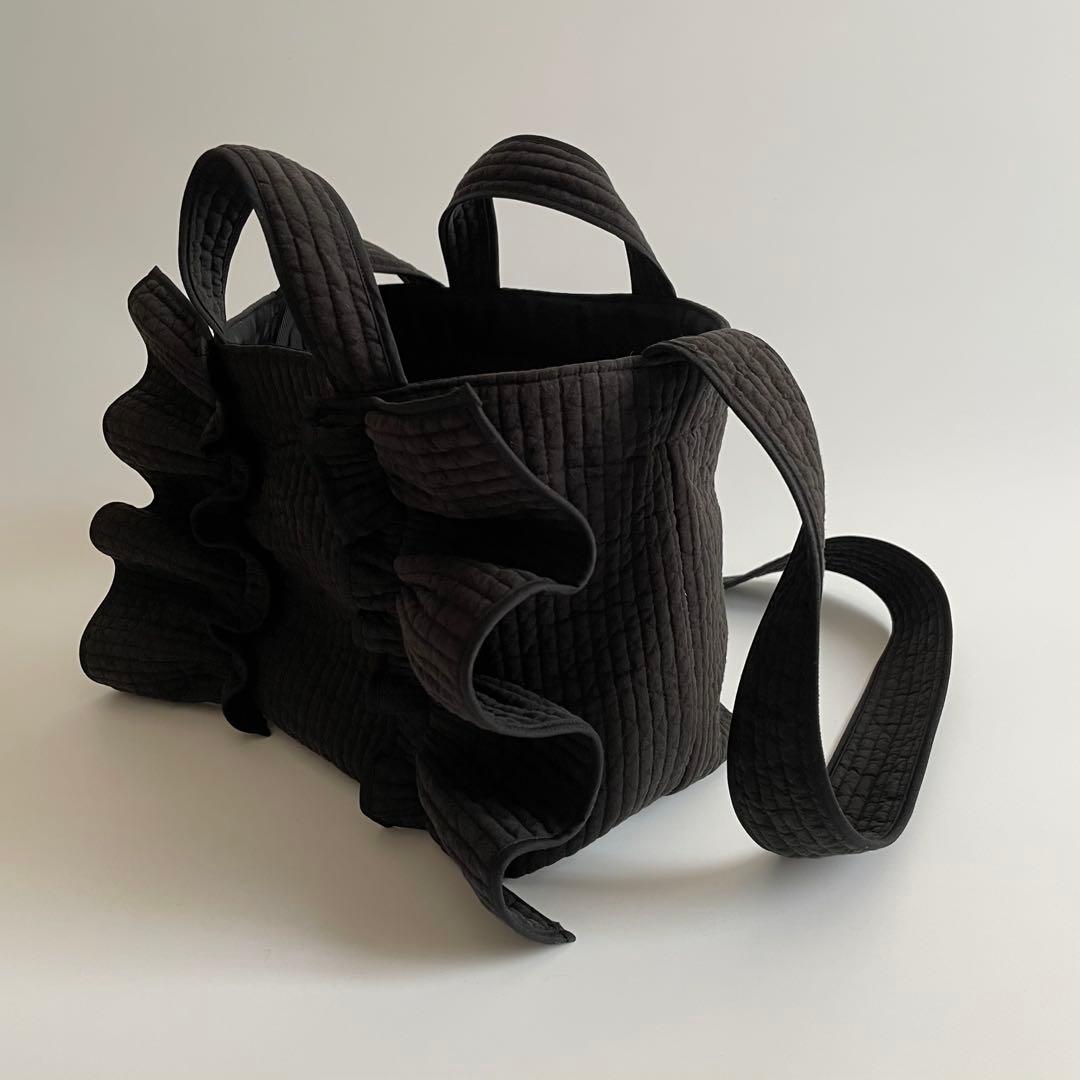 新作♡ヌビバッグ　サコッシュ　マチあり　オフホワイト　リボン　底板マグネット付