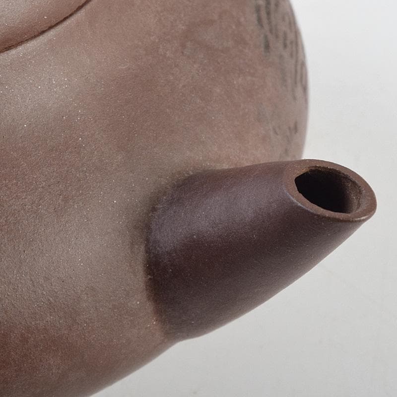 煎茶道具　秋水銘　紫砂　朱泥　漢詩梅文　急須　茶壷　V　R9644