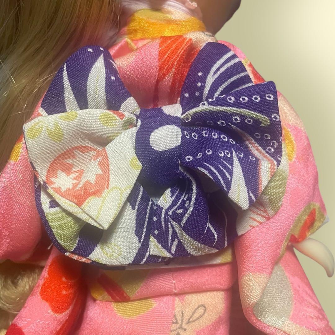 ブライス着物　ピンクボンネット