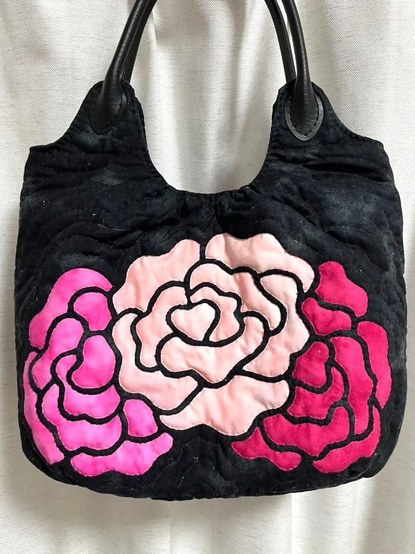 【ハワイアンキルト】トートバッグ オールドローズClassic Rose一点物