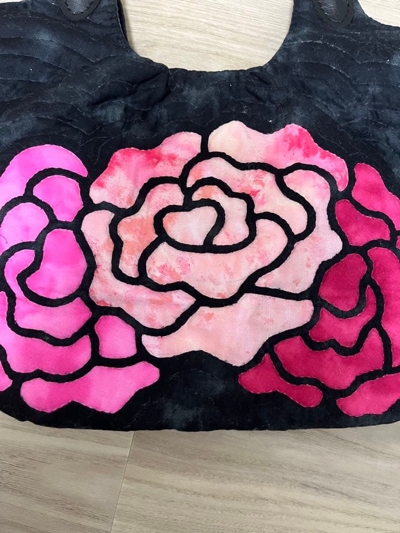 【ハワイアンキルト】トートバッグ オールドローズClassic Rose一点物