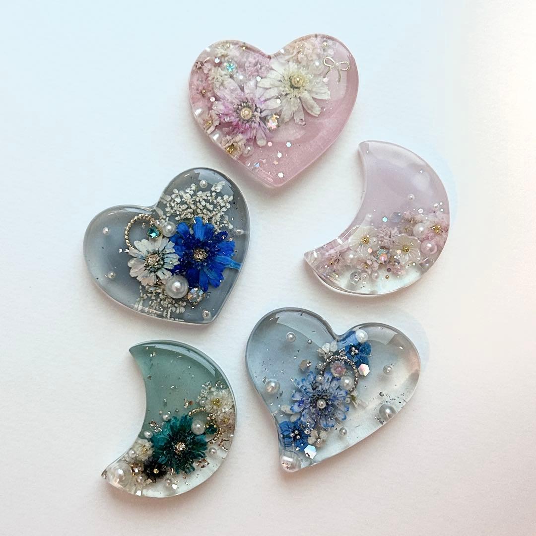 No.722 ※少し訳あり　ドライフラワー　レジンヘアゴム（size大）