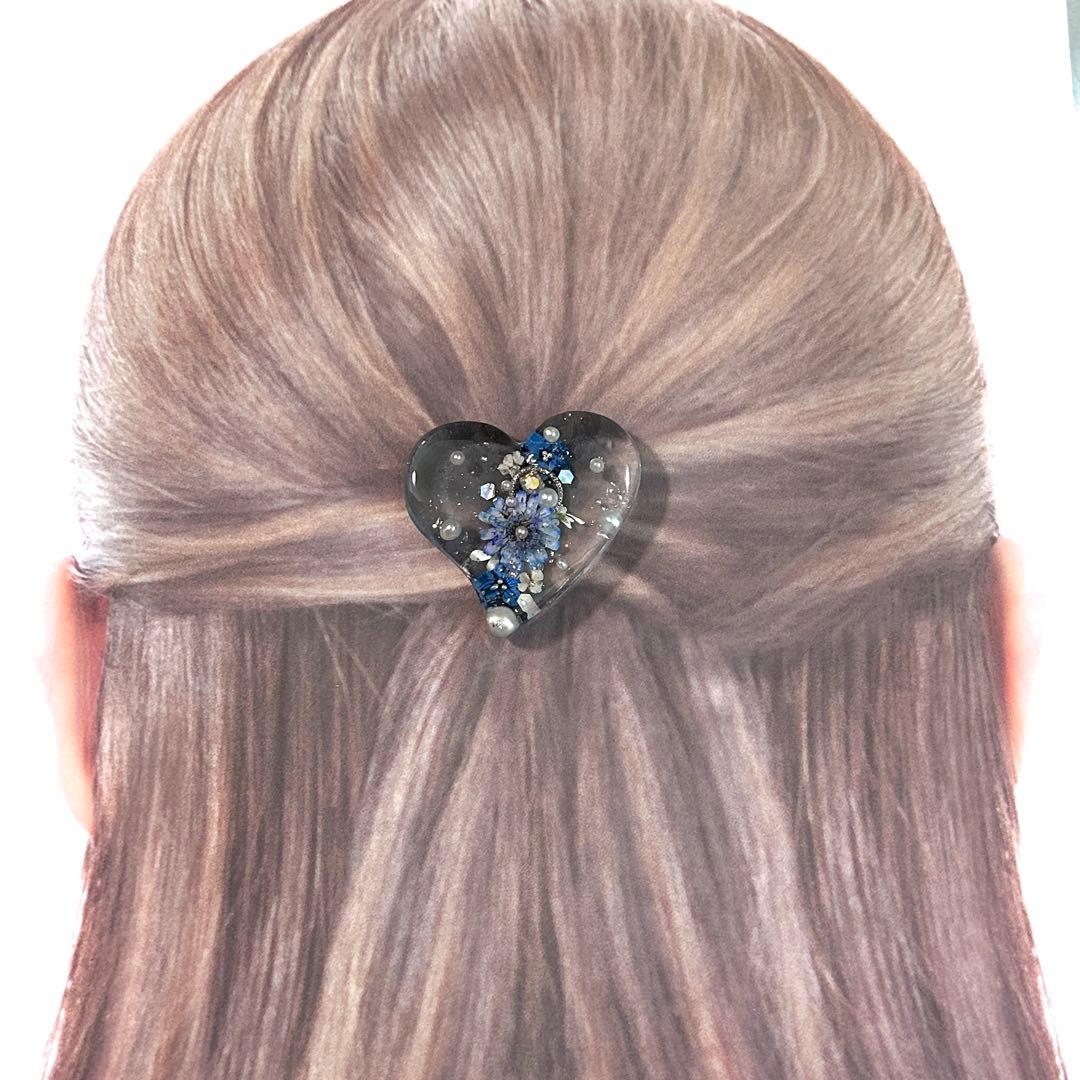 No.722 ※少し訳あり　ドライフラワー　レジンヘアゴム（size大）