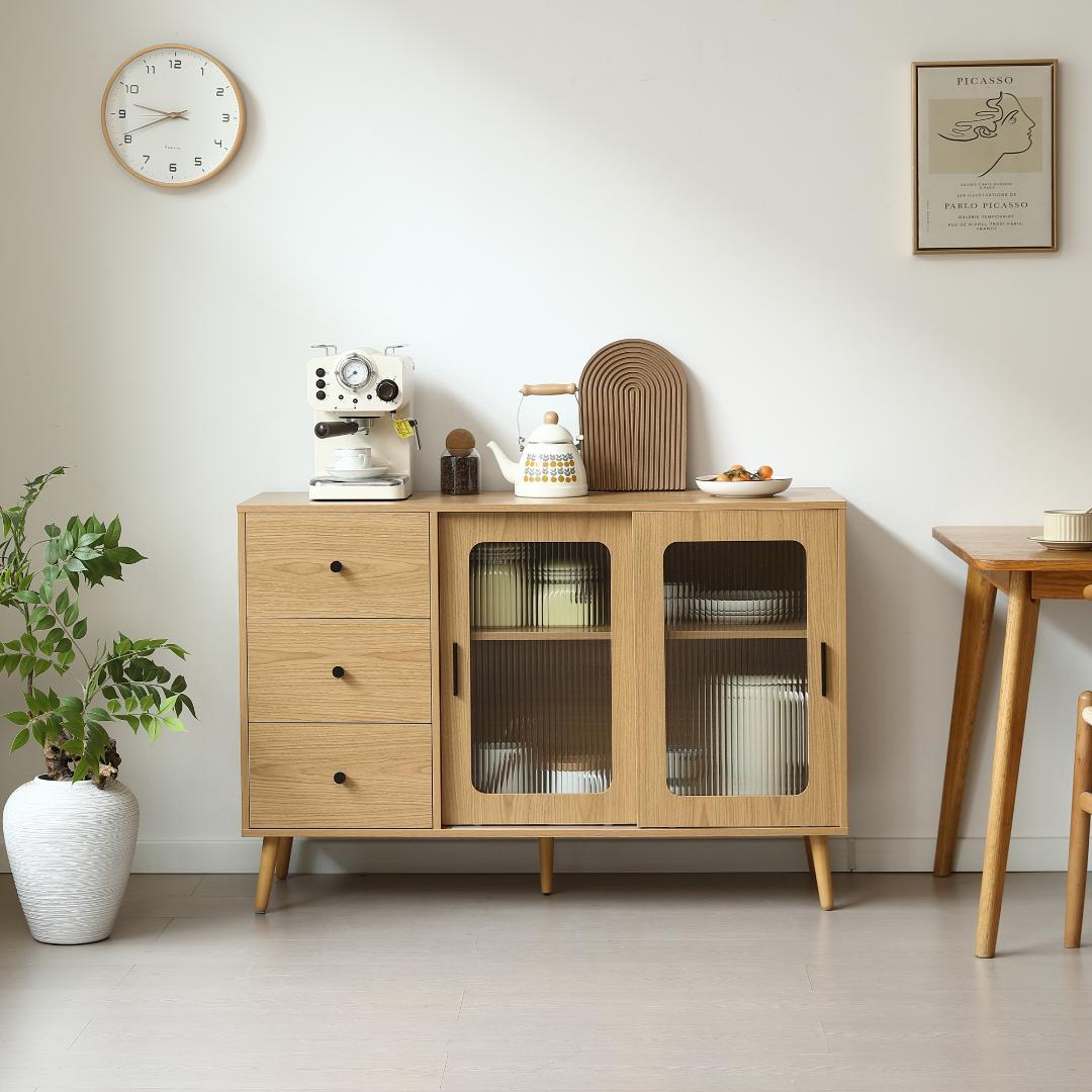 超人気✨！キャビネット サイドボード 食器棚リビングボードタンス　NATURAL
