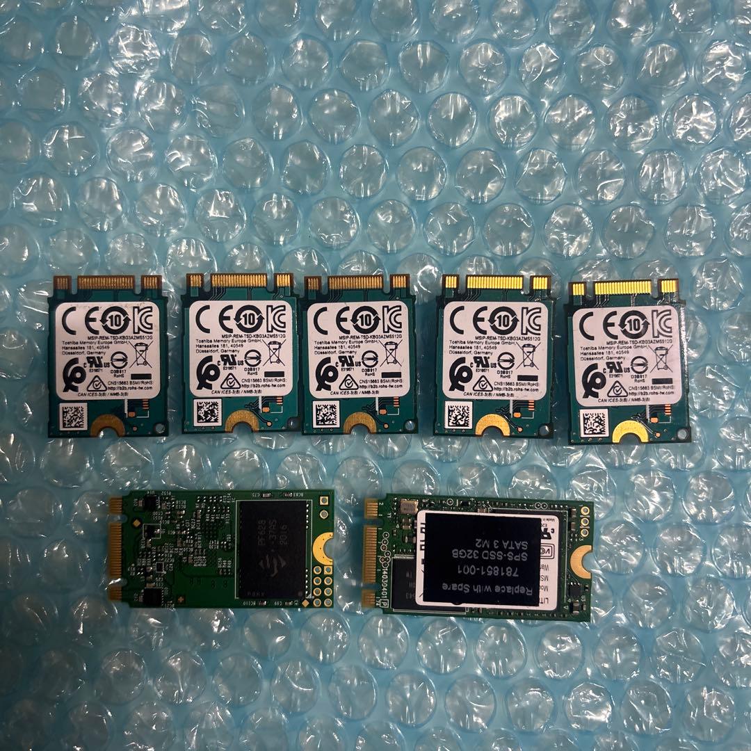 ①TOSHIBA NVMe M.2 2230 256GB×5セット＋オマケ
