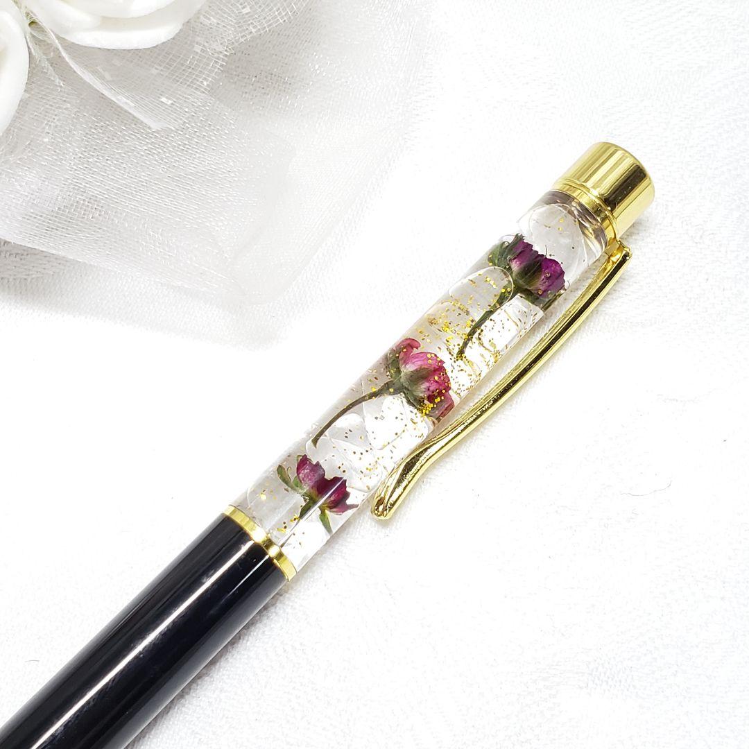 ハーバリウムボールペン♡♡ブラック極小薔薇