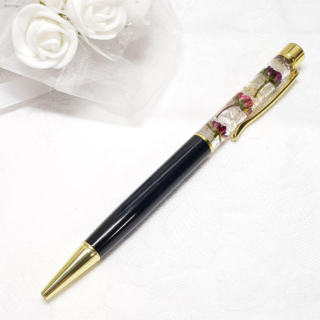 ハーバリウムボールペン♡♡ブラック極小薔薇