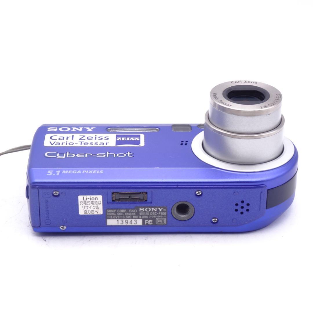 【完動美品】 SONY Cyber-shot dsc-p100 ブルー コンデジ