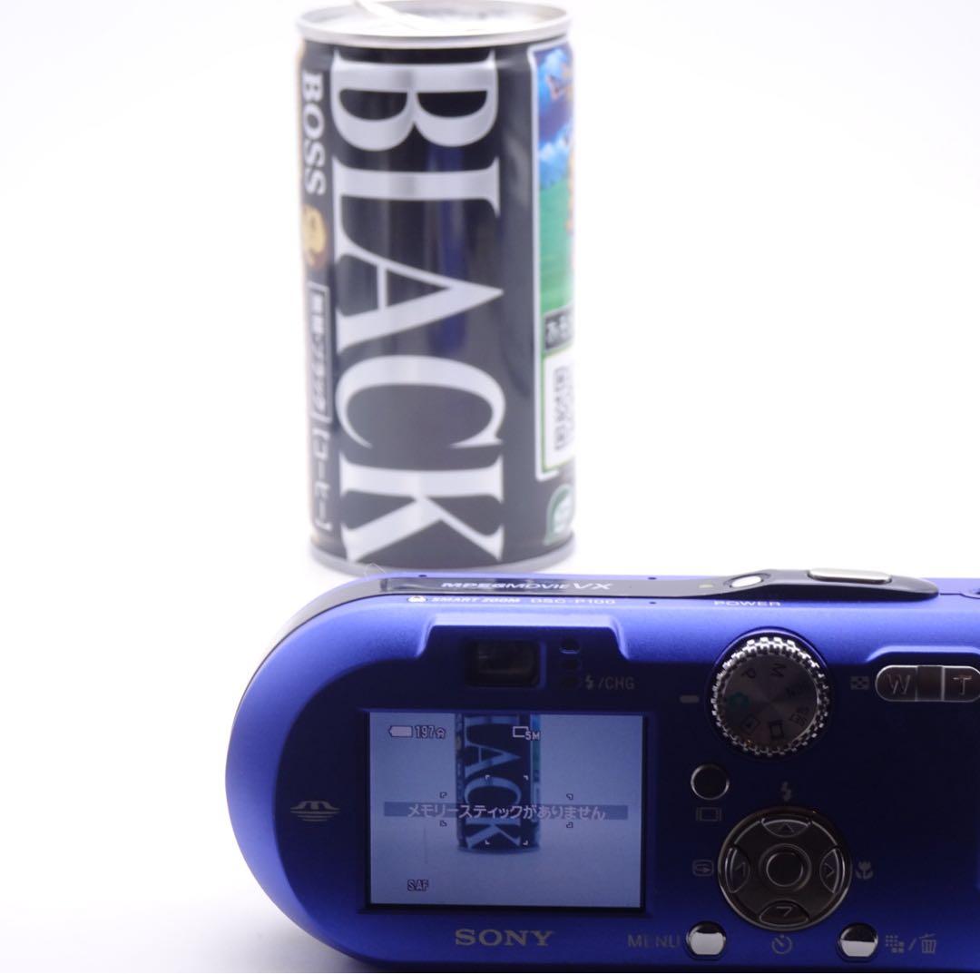 【完動美品】 SONY Cyber-shot dsc-p100 ブルー コンデジ