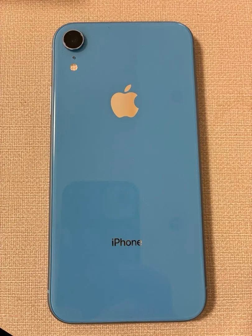 修理歴なし！iPhoneXR64GB本体水色◆未使用ACアダプタイヤフォン箱付