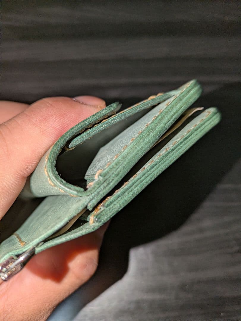 イタリアンレザー マネークリップ コンパクトウォレット 革財布 本革 総手縫い