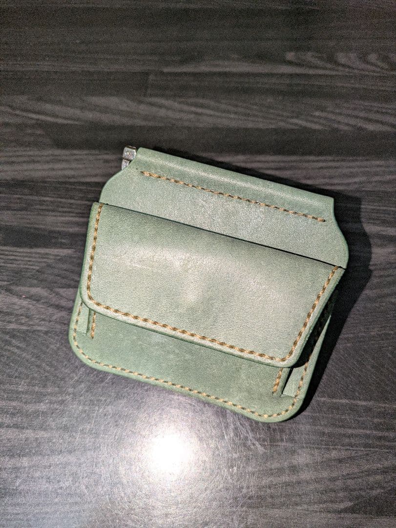 イタリアンレザー マネークリップ コンパクトウォレット 革財布 本革 総手縫い