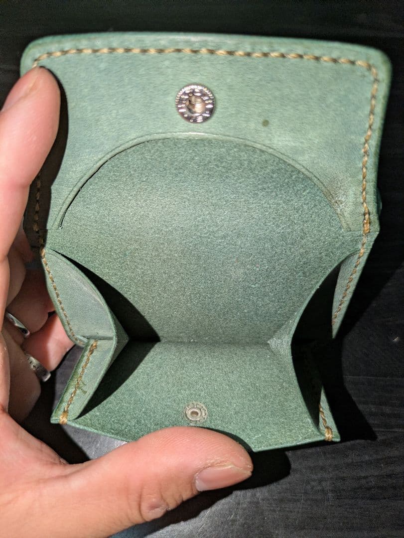 イタリアンレザー マネークリップ コンパクトウォレット 革財布 本革 総手縫い