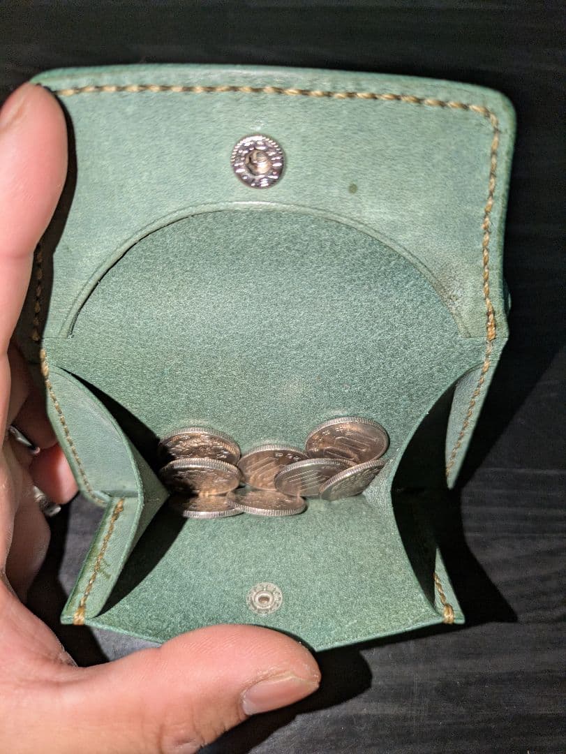 イタリアンレザー マネークリップ コンパクトウォレット 革財布 本革 総手縫い