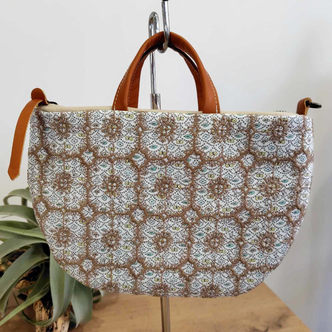 m*♡様 ミナペルホネン/フォレストウェーブ×アネモネ　カーキ/ミニラウンドショ