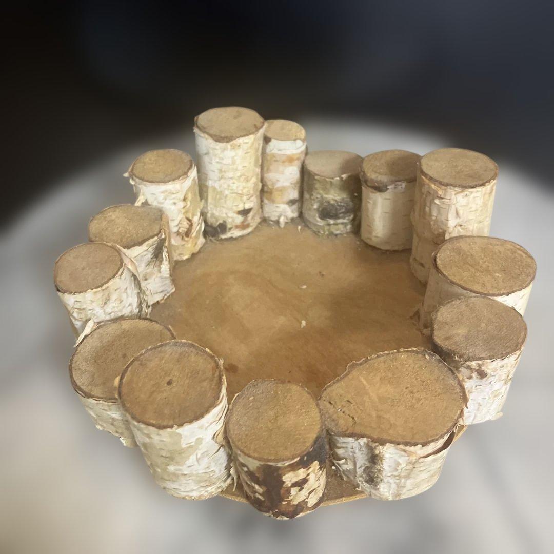 フクロウ家族の陶器置物 高さ約18cm