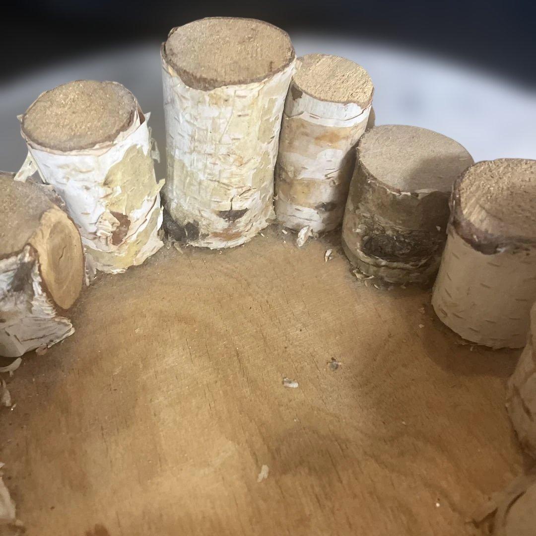 フクロウ家族の陶器置物 高さ約18cm